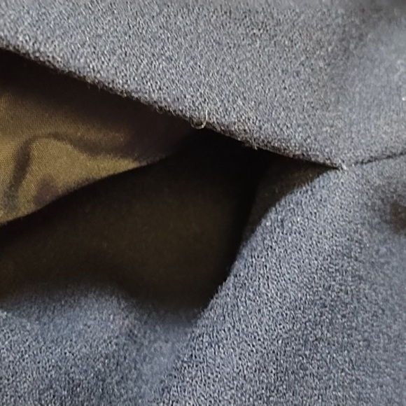 Lands End Navy Shirt Waist Covered Button Placket Wool Fully Lined Dress Pockets - Picture 15 of 16